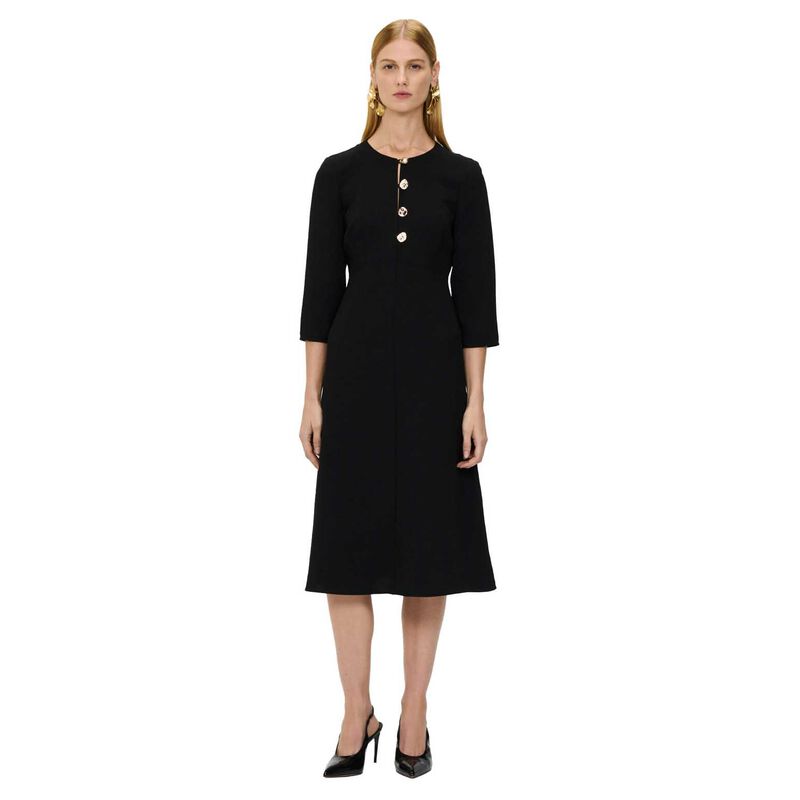 Veronika Maine Double Weave Button Midi Dress image number 4